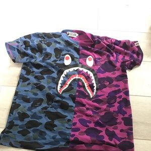 BAPE HALF CAMO SHARK TEE